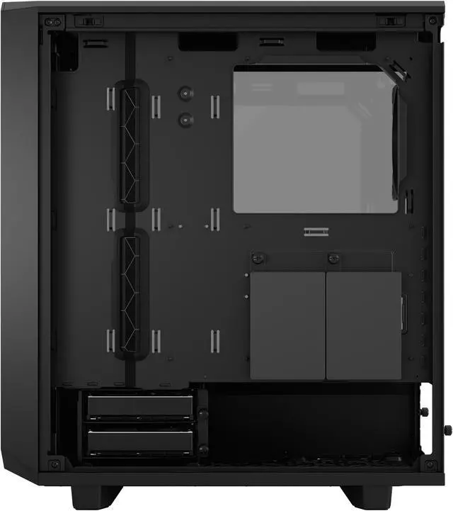 Alt view image 8 of 17 - Fractal Design Meshify 2 Compact Lite Black TG High-Airflow Light Tinted Tempered Glass Window PC ATX Mid Tower Computer Case
