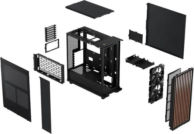 Alt view image 17 of 20 - Fractal Design North ATX mATX Mid Tower PC Case - Charcoal Black Chassis with Walnut Front and Mesh Side Panel
