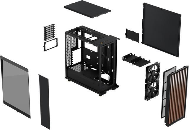 Alt view image 17 of 20 - Fractal Design North ATX mATX Mid Tower PC Case - North Charcoal Black with Walnut Front and Dark Tinted TG Side Panel