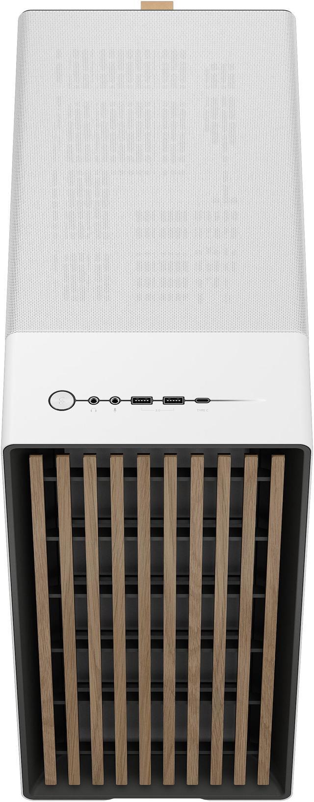Alt view image 10 of 20 - Fractal Design North ATX mATX Mid Tower PC Case - Chalk White Chassis with Oak Front and Mesh Side Panel