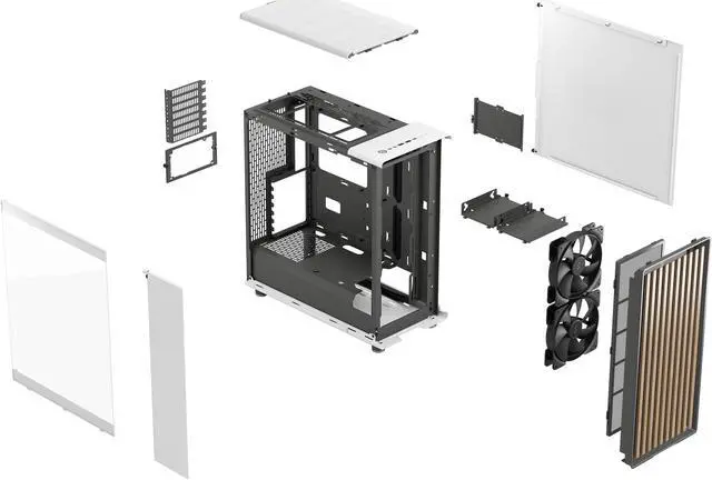 Alt view image 17 of 20 - Fractal Design North ATX mATX Mid Tower PC Case - North Chalk White with Oak Front and Clear TG Side Panel