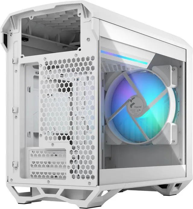Alt view image 8 of 20 - Fractal Design Torrent Nano RGB White TG Clear Tint Tempered Glass High-Airflow Mini-ITX Computer Case