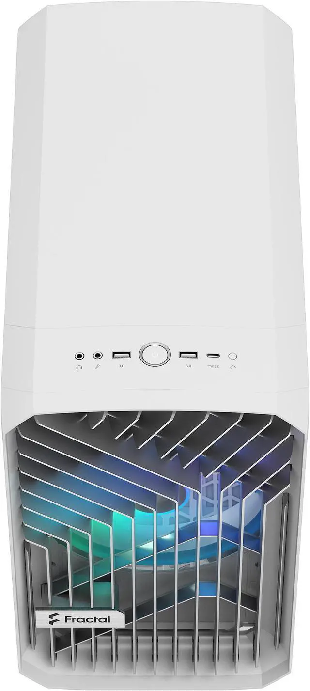 Alt view image 10 of 20 - Fractal Design Torrent Nano RGB White TG Clear Tint Tempered Glass High-Airflow Mini-ITX Computer Case