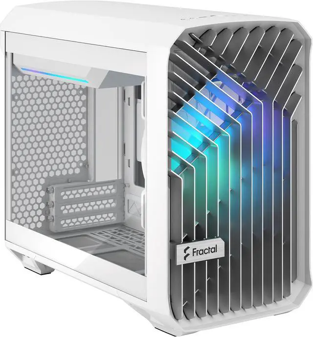 Alt view image 12 of 20 - Fractal Design Torrent Nano RGB White TG Clear Tint Tempered Glass High-Airflow Mini-ITX Computer Case