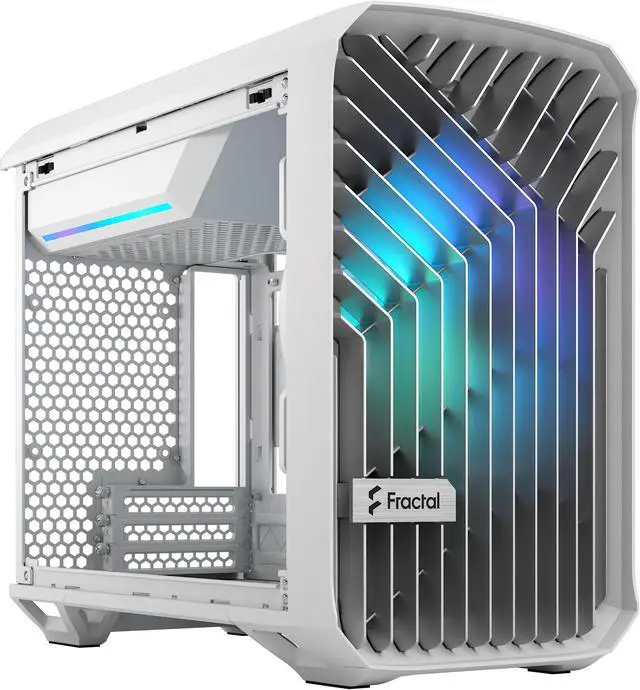 Alt view image 13 of 20 - Fractal Design Torrent Nano RGB White TG Clear Tint Tempered Glass High-Airflow Mini-ITX Computer Case