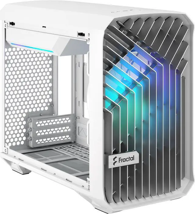Alt view image 17 of 20 - Fractal Design Torrent Nano RGB White TG Clear Tint Tempered Glass High-Airflow Mini-ITX Computer Case