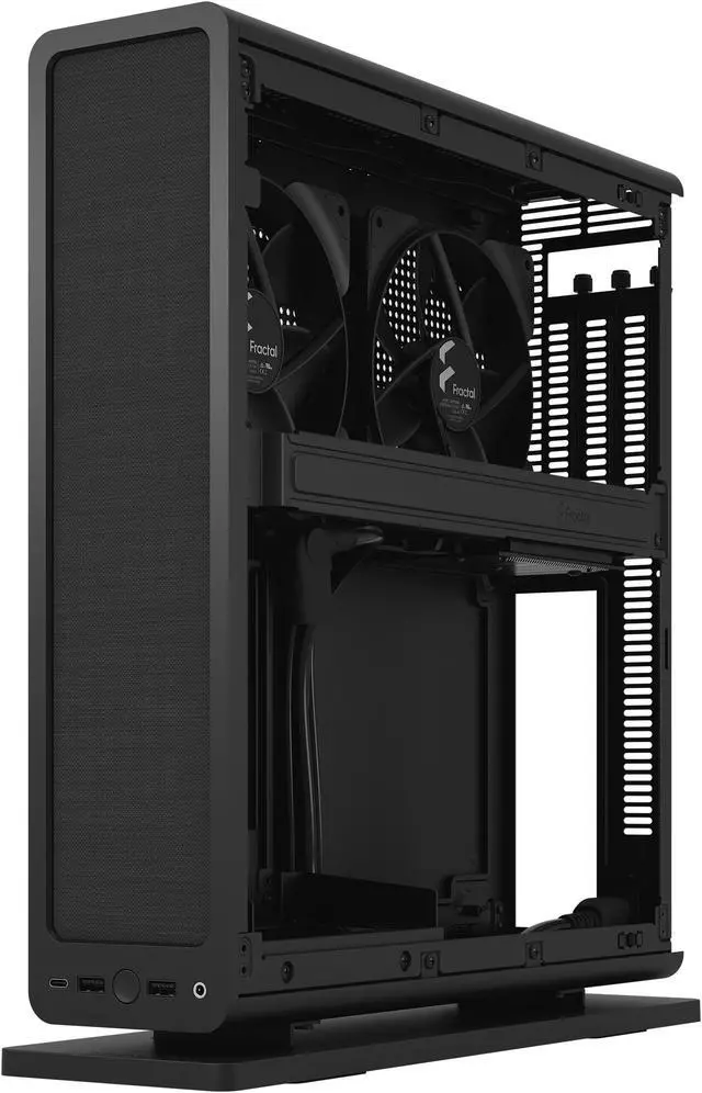 Alt view image 14 of 20 - Fractal Design Ridge Black Mini-ITX Slim Small Form Factor Console PC Case with PCIe 4.0 Riser
