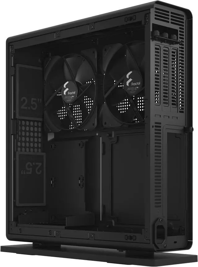 Alt view image 20 of 20 - Fractal Design Ridge Black Mini-ITX Slim Small Form Factor Console PC Case with PCIe 4.0 Riser