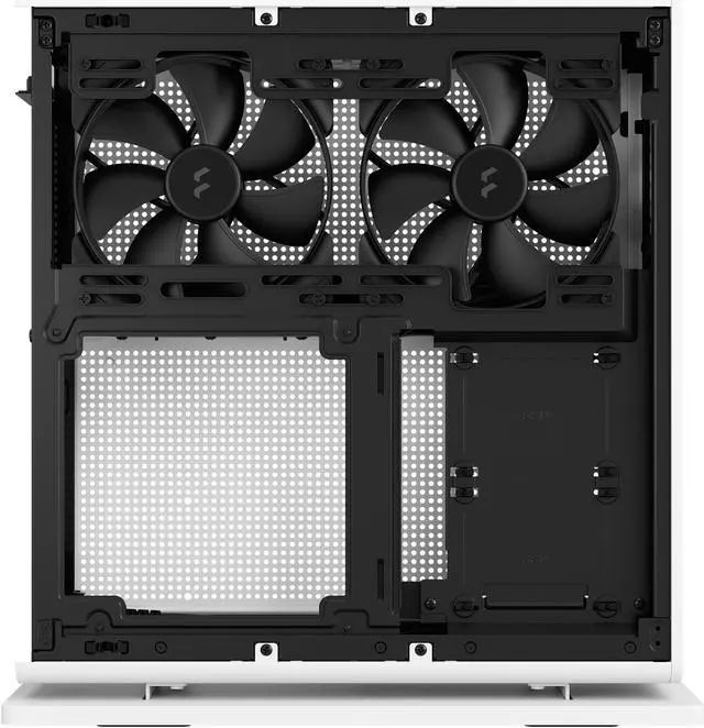Alt view image 4 of 20 - Fractal Design Ridge White Mini-ITX Slim Small Form Factor Console PC Case with PCIe 4.0 Riser