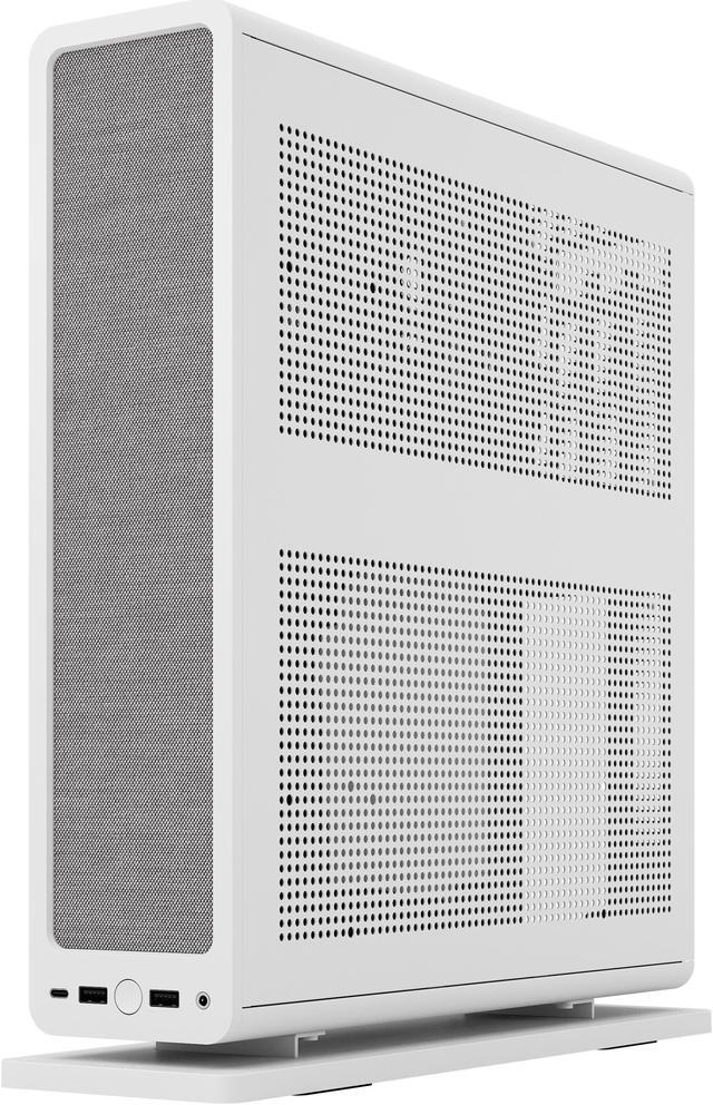 Alt view image 8 of 20 - Fractal Design Ridge White Mini-ITX Slim Small Form Factor Console PC Case with PCIe 4.0 Riser
