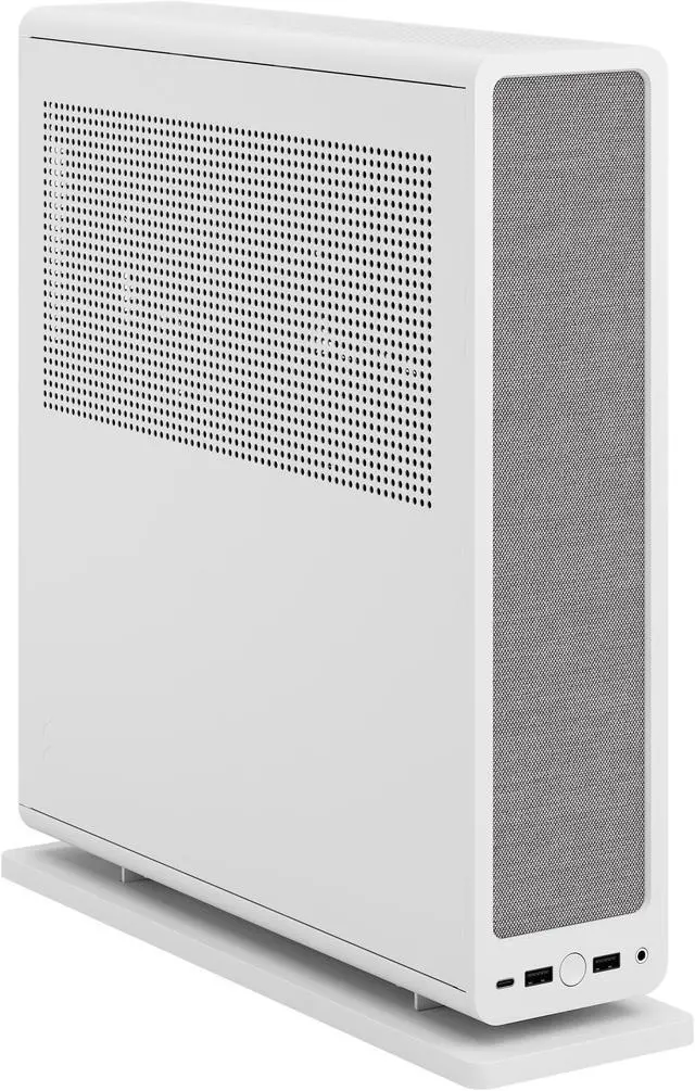 Alt view image 10 of 20 - Fractal Design Ridge White Mini-ITX Slim Small Form Factor Console PC Case with PCIe 4.0 Riser