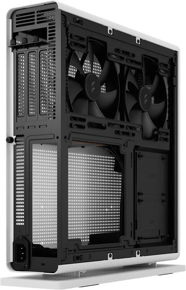 Alt view image 11 of 20 - Fractal Design Ridge White Mini-ITX Slim Small Form Factor Console PC Case with PCIe 4.0 Riser