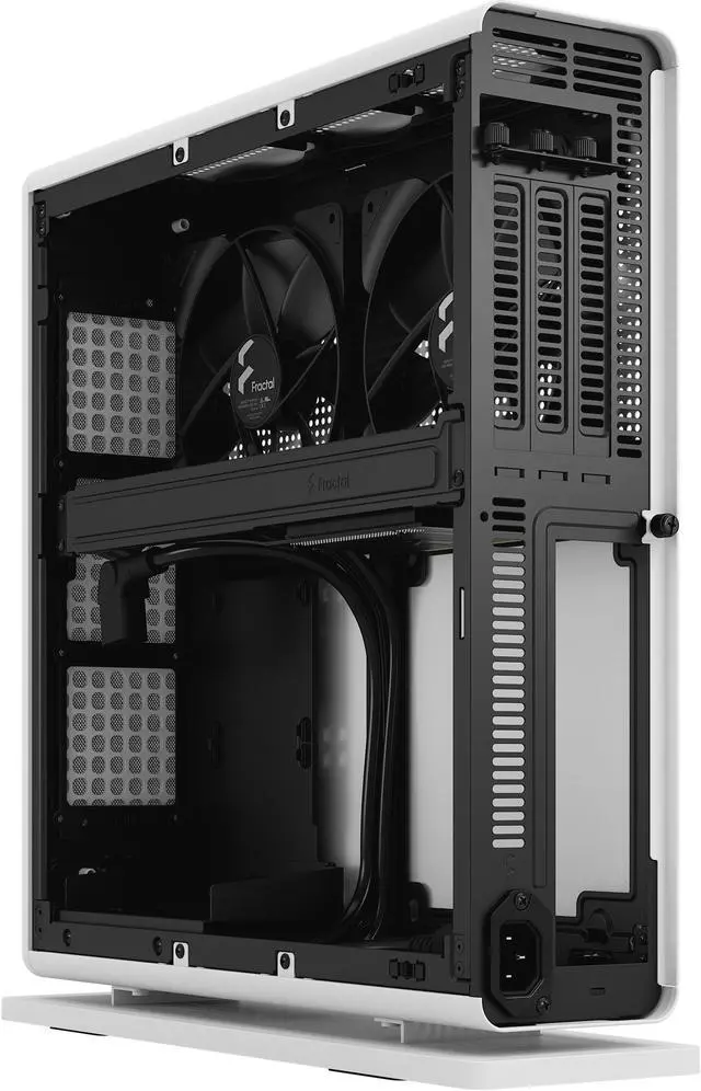 Alt view image 12 of 20 - Fractal Design Ridge White Mini-ITX Slim Small Form Factor Console PC Case with PCIe 4.0 Riser