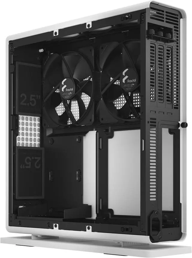 Alt view image 18 of 20 - Fractal Design Ridge White Mini-ITX Slim Small Form Factor Console PC Case with PCIe 4.0 Riser
