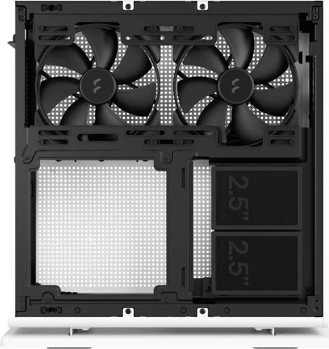 Alt view image 19 of 20 - Fractal Design Ridge White Mini-ITX Slim Small Form Factor Console PC Case with PCIe 4.0 Riser