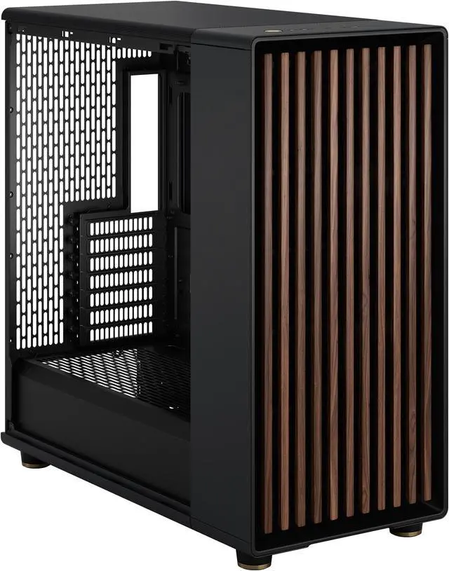 Alt view image 5 of 20 - Fractal Design North XL ATX mATX Mid Tower PC Case - Charcoal Black Chassis with Walnut Front and Mesh Side Panel - FD-C-NOR1X-01