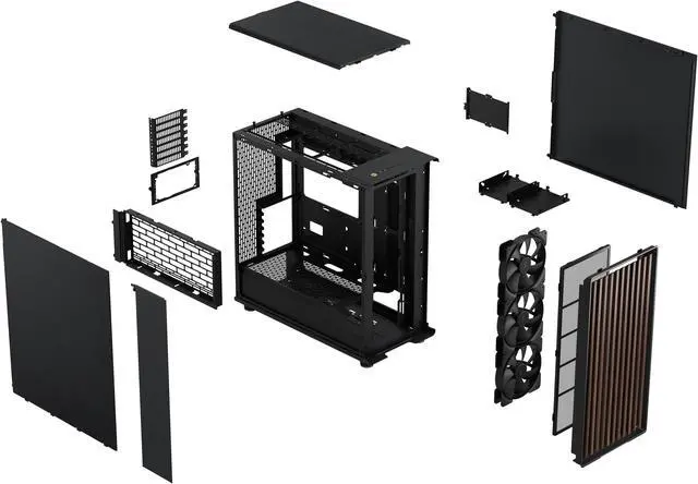 Alt view image 21 of 20 - Fractal Design North XL ATX mATX Mid Tower PC Case - Charcoal Black Chassis with Walnut Front and Mesh Side Panel - FD-C-NOR1X-01