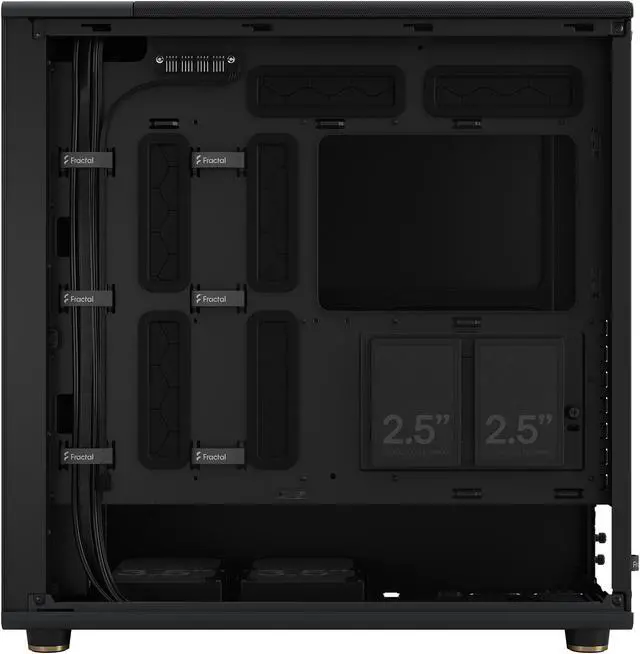 Alt view image 18 of 20 - Fractal Design North XL ATX mATX Mid Tower PC Case - Charcoal Black Chassis with Walnut Front and Mesh Side Panel - FD-C-NOR1X-01