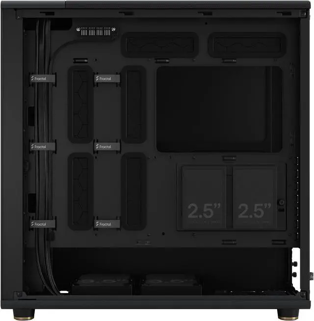 Alt view image 19 of 20 - Fractal Design North XL ATX mATX Mid Tower PC Case - Charcoal Black Chassis with Walnut Front and Mesh Side Panel - FD-C-NOR1X-01