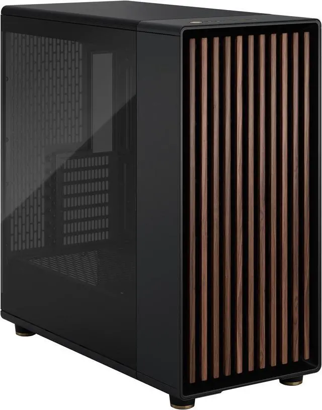 Alt view image 9 of 20 - Fractal Design North XL ATX mATX Full Tower PC Case - Charcoal Black Chassis with Walnut Front and Dark Tinted TG Side Panel - FD-C-NOR1X-02