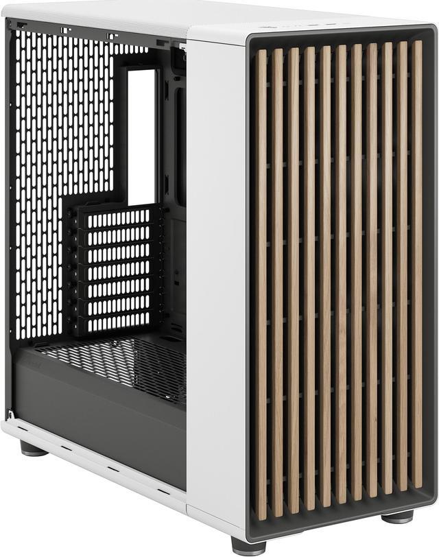 Alt view image 3 of 20 - Fractal Design North XL ATX mATX Mid Tower PC Case - Chalk White Chassis with Oak Front and Mesh Side Panel - FD-C-NOR1X-03