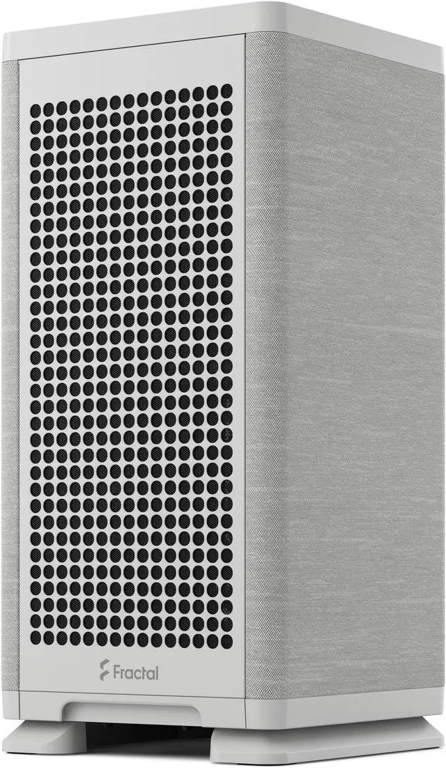 Alt view image 7 of 20 - Fractal Design Mood Light Gray Mini-ITX Small Form Factor PC Case with PCIe 4.0 Riser