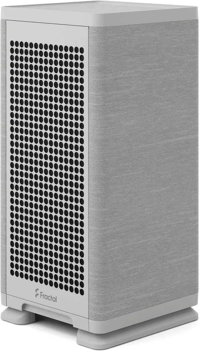 Alt view image 8 of 20 - Fractal Design Mood Light Gray Mini-ITX Small Form Factor PC Case with PCIe 4.0 Riser