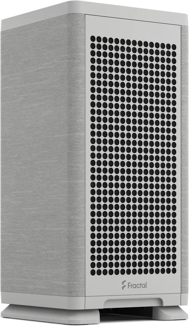 Alt view image 3 of 20 - Fractal Design Mood Light Gray Mini-ITX Small Form Factor PC Case with PCIe 4.0 Riser