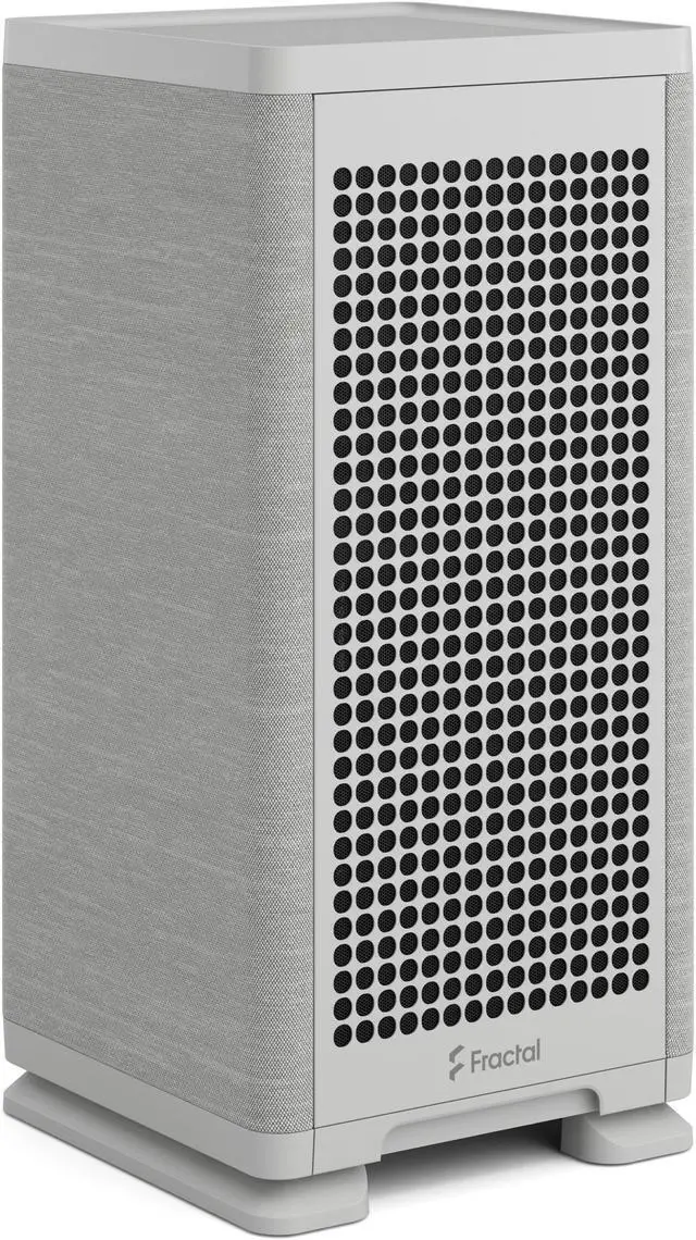 Alt view image 11 of 20 - Fractal Design Mood Light Gray Mini-ITX Small Form Factor PC Case with PCIe 4.0 Riser