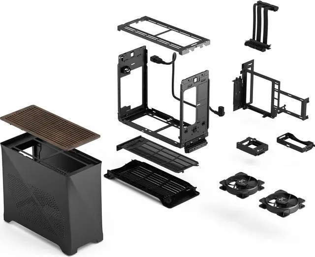 Alt view image 16 of 19 - Fractal Design Era 2 Charcoal Gray Anodized Aluminum/Steel Mini-ITX Compact Small Form Factor PC Case