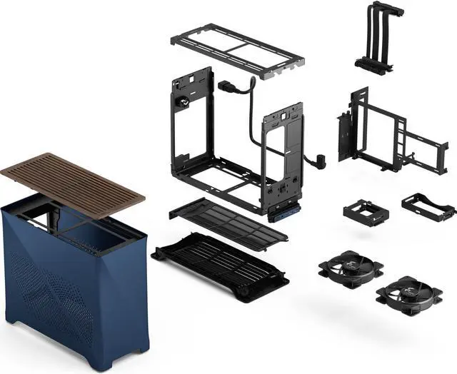 Alt view image 21 of 20 - Fractal Design Era 2 Midnight Blue Anodized Aluminum/Steel Mini-ITX Compact Small Form Factor PC Case