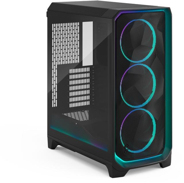 Alt view image 13 of 17 - Fractal Design Meshify 3 Ambience Pro RGB ATX mATX Mid Tower PC Case - Black Chassis with Light Tinted TG Side Panel