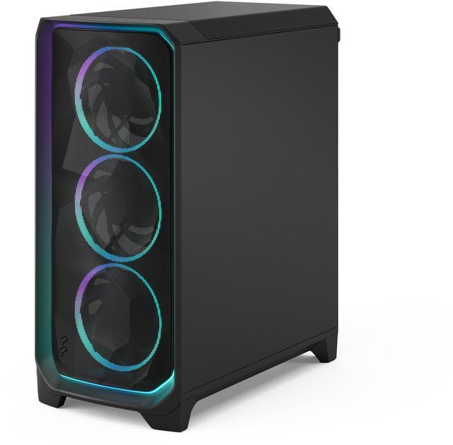 Alt view image 15 of 17 - Fractal Design Meshify 3 Ambience Pro RGB ATX mATX Mid Tower PC Case - Black Chassis with Light Tinted TG Side Panel