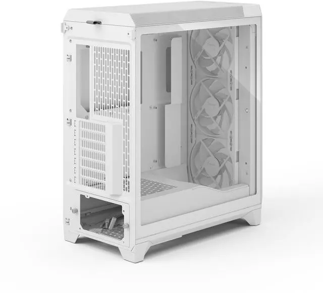 Alt view image 12 of 17 - Fractal Design Meshify 3 ATX mATX Mid Tower PC Case - White Chassis with Clear TG Side Panel