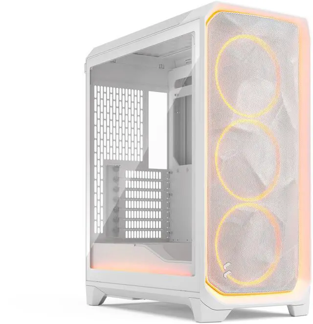 Main image of Fractal Design Meshify 3 Ambience Pro RGB ATX mATX Mid Tower PC Case - White Chassis with Clear TG Side Panel