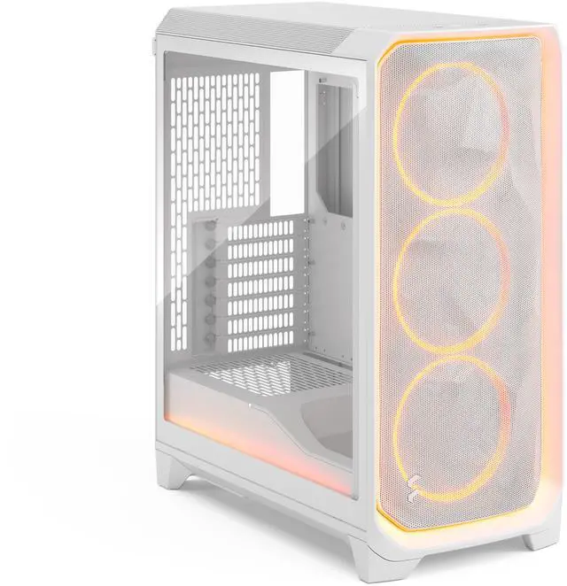 Alt view image 11 of 17 - Fractal Design Meshify 3 Ambience Pro RGB ATX mATX Mid Tower PC Case - White Chassis with Clear TG Side Panel