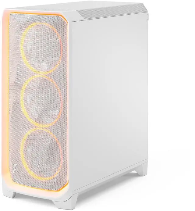 Alt view image 13 of 17 - Fractal Design Meshify 3 Ambience Pro RGB ATX mATX Mid Tower PC Case - White Chassis with Clear TG Side Panel