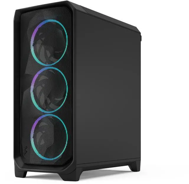 Alt view image 2 of 17 - Fractal Design Meshify 3 RGB ATX mATX Mid Tower PC Case - Black Chassis with Light Tinted TG Side Panel