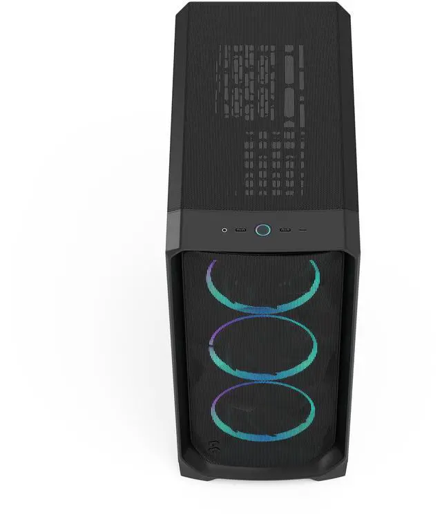 Alt view image 5 of 17 - Fractal Design Meshify 3 RGB ATX mATX Mid Tower PC Case - Black Chassis with Light Tinted TG Side Panel