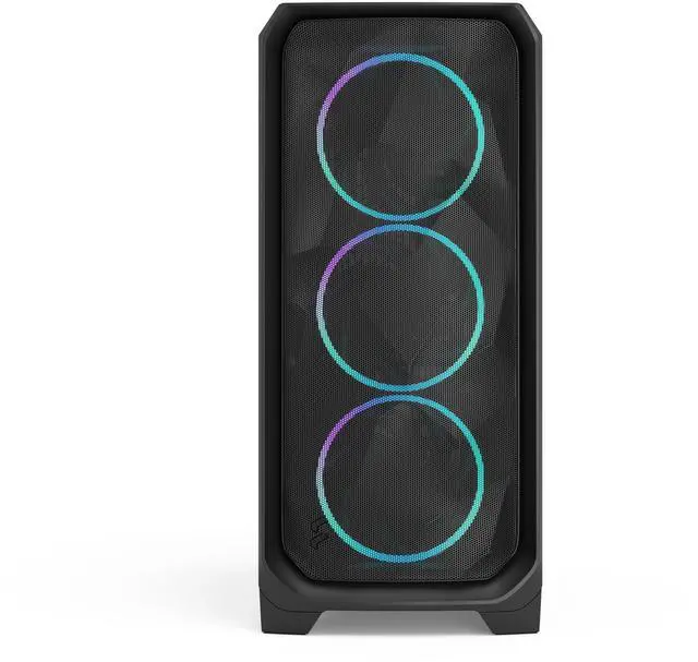 Alt view image 6 of 17 - Fractal Design Meshify 3 RGB ATX mATX Mid Tower PC Case - Black Chassis with Light Tinted TG Side Panel