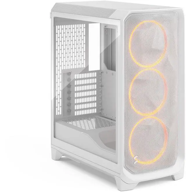 Alt view image 11 of 17 - Fractal Design Meshify 3 RGB ATX mATX Mid Tower PC Case - White Chassis with Clear TG Side Panel