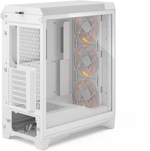 Alt view image 12 of 17 - Fractal Design Meshify 3 RGB ATX mATX Mid Tower PC Case - White Chassis with Clear TG Side Panel