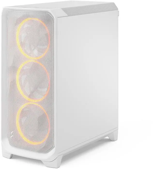 Alt view image 13 of 17 - Fractal Design Meshify 3 RGB ATX mATX Mid Tower PC Case - White Chassis with Clear TG Side Panel