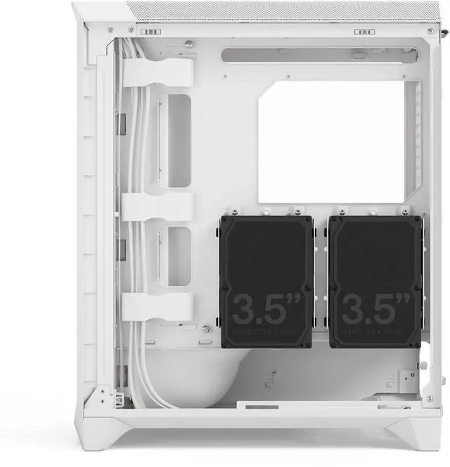 Alt view image 15 of 17 - Fractal Design Meshify 3 RGB ATX mATX Mid Tower PC Case - White Chassis with Clear TG Side Panel