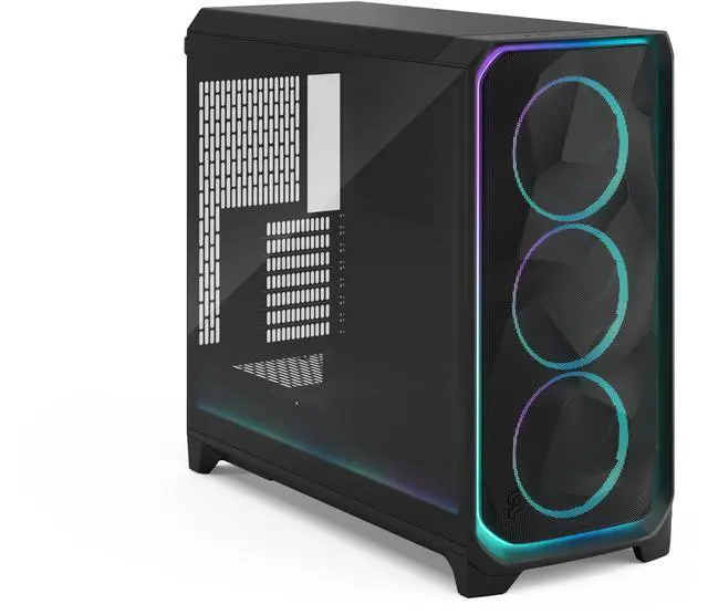 Alt view image 2 of 14 - Fractal Design Meshify 3 XL Ambience Pro RGB E-ATX Full Tower PC Case -  Black Chassis with Light Tinted TG Side Panel