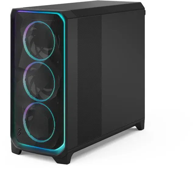 Alt view image 4 of 14 - Fractal Design Meshify 3 XL Ambience Pro RGB E-ATX Full Tower PC Case -  Black Chassis with Light Tinted TG Side Panel