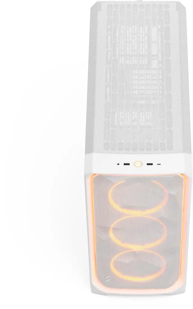 Alt view image 6 of 17 - Fractal Design Meshify 3 XL Ambience Pro RGB E-ATX Full Tower PC Case -  White Chassis with Clear TG Side Panel