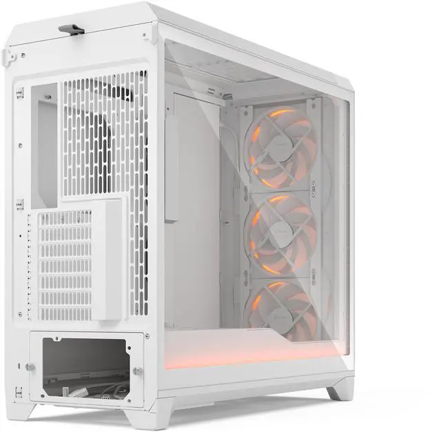 Alt view image 15 of 17 - Fractal Design Meshify 3 XL Ambience Pro RGB E-ATX Full Tower PC Case -  White Chassis with Clear TG Side Panel