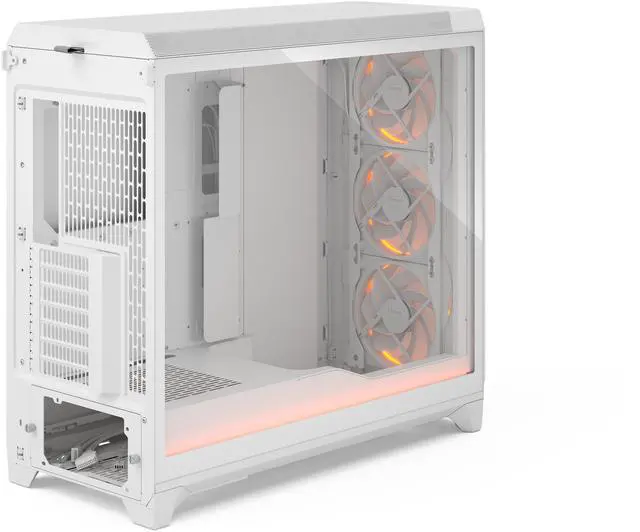 Alt view image 16 of 17 - Fractal Design Meshify 3 XL Ambience Pro RGB E-ATX Full Tower PC Case -  White Chassis with Clear TG Side Panel