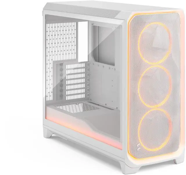 Alt view image 2 of 17 - Fractal Design Meshify 3 XL Ambience Pro RGB E-ATX Full Tower PC Case -  White Chassis with Clear TG Side Panel